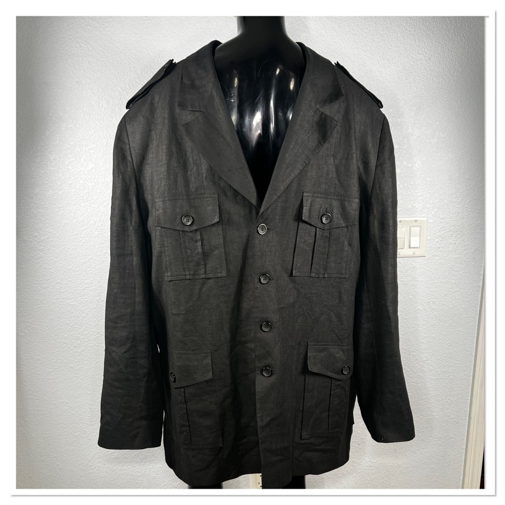 Carmel Zhao Men’s 100% Linen Shacket w/4 Front Pockets Sz 4X T